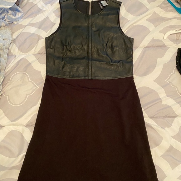 Black H&M half leather mini dress - Picture 2 of 4